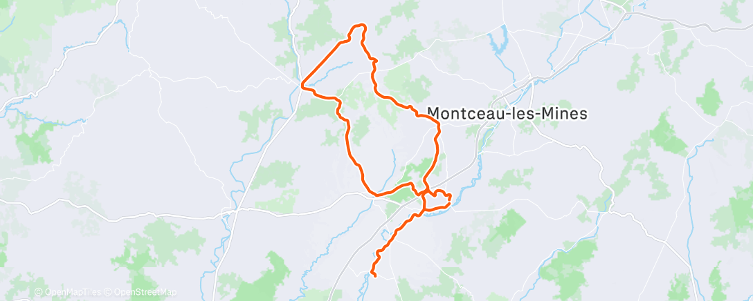 Map of the activity, Sortie vélo le midi