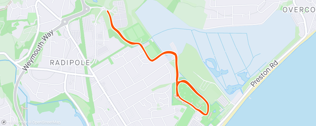 「Parkrun Lodmoor」活動的地圖