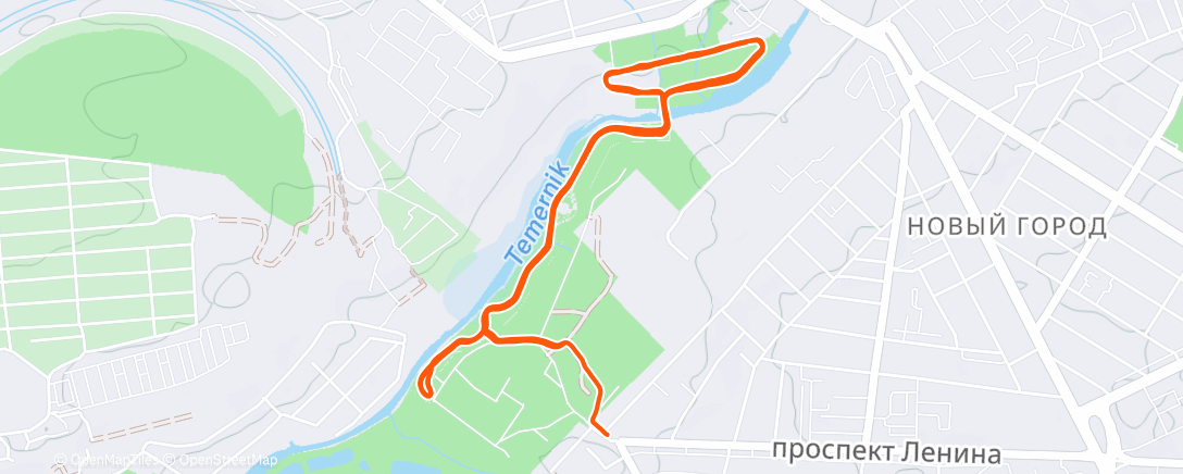 Map of the activity, Утренний забег