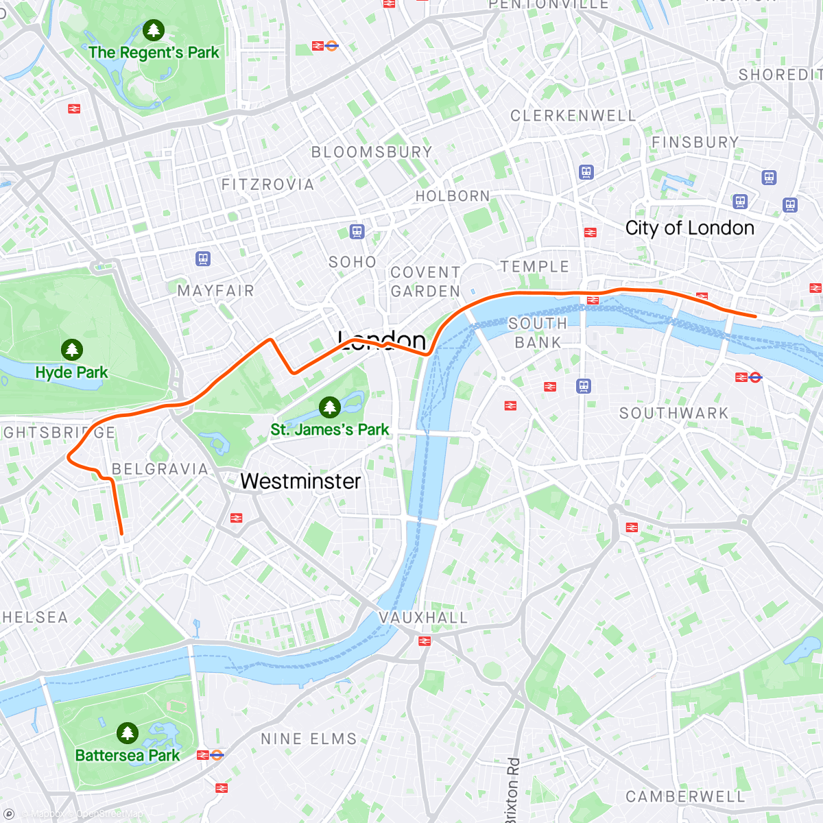 「Zwift - Speed Surge in London」活動的地圖