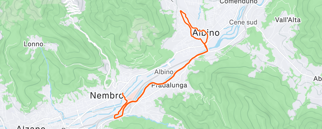 Map of the activity, Lunch Trail Run