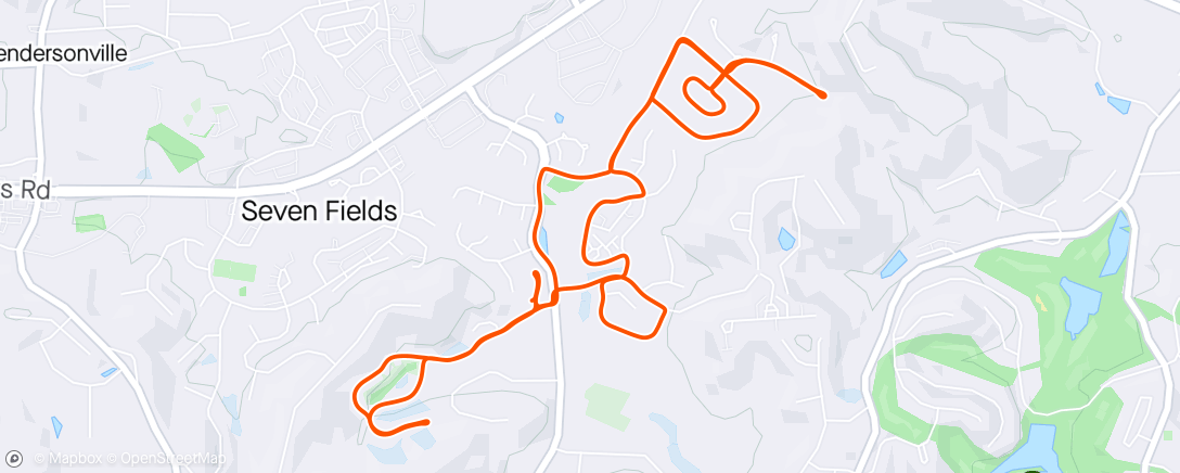 Map of the activity, Hill workout in the hood