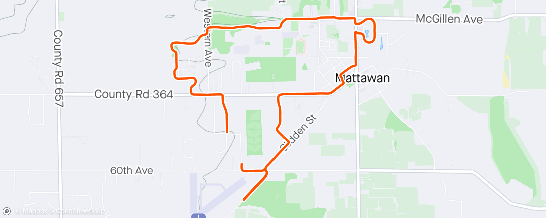 Map of the activity, Evening Ride