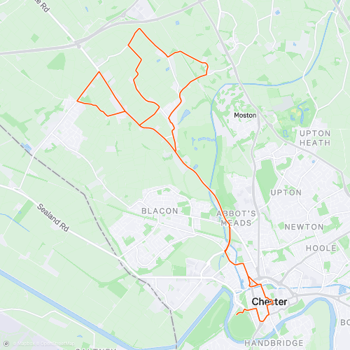 Chester Half Marathon 2022 | 21.3 km Running Route on Strava