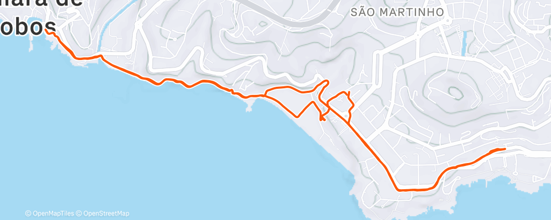 Map of the activity, Funchal Group  Run - Anjo da Praca da Assicom to Camara de Lobos & Back - Madeira, Portugal