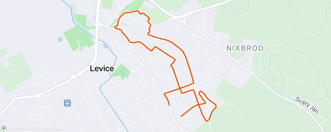 Map of the activity, Afternoon Run