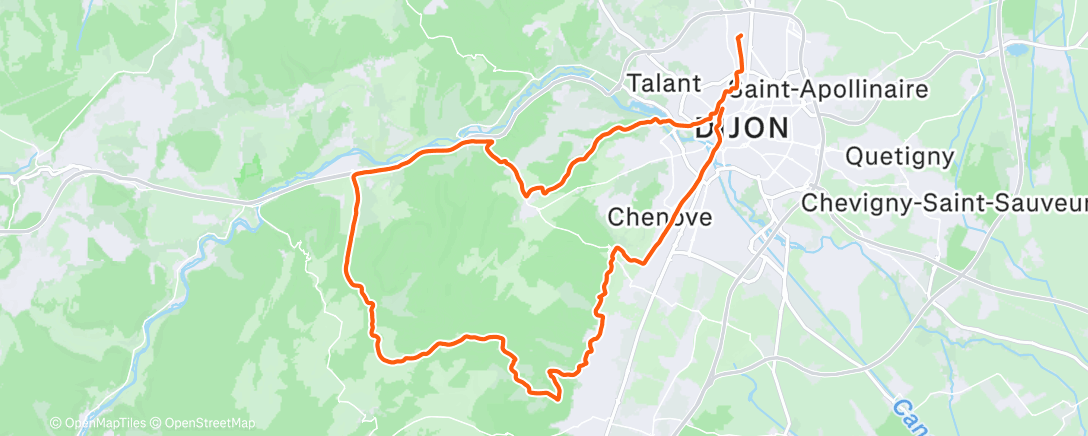 Map of the activity, Sortie vélo dans l'après-midi