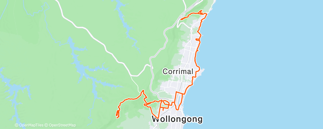 Map of the activity, Cycling