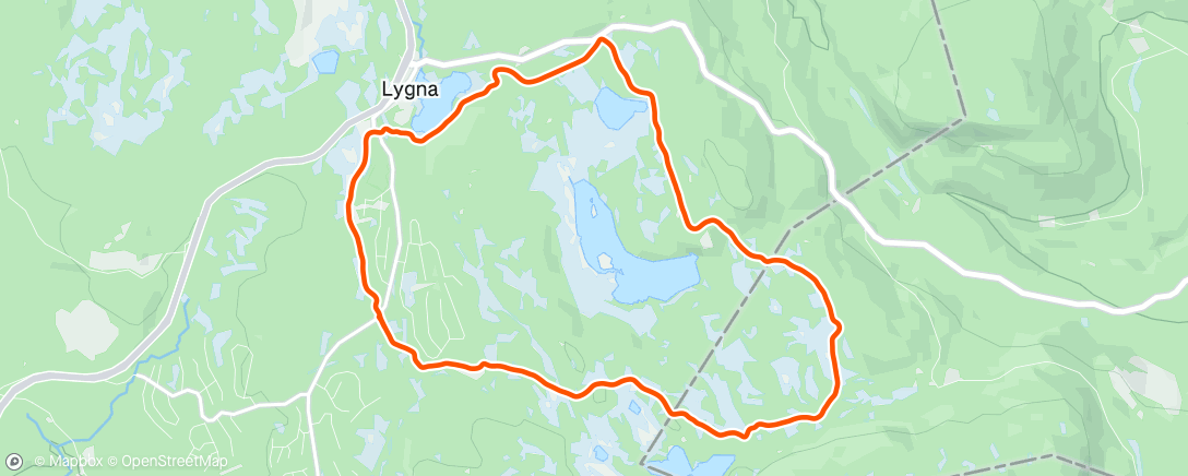 Map of the activity, Skøyting Lygna, etter en optimistisk løypemaskin