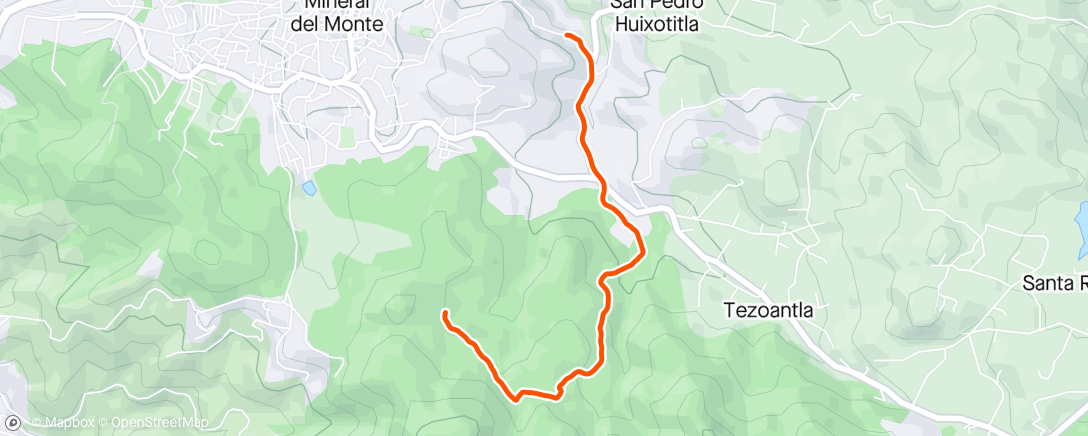 Map of the activity, Vuelta en bicicleta de montaña nocturna