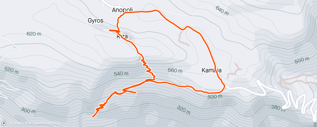 Map of the activity, Anopoli - Loutro