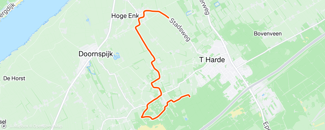 Map of the activity, Hardlopen met Evy - vrije training