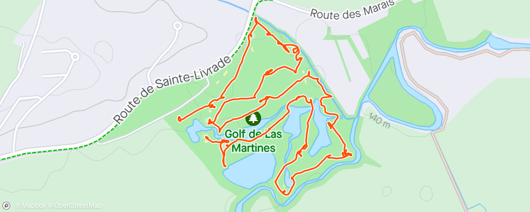 Map of the activity, Golf dans l'après-midi