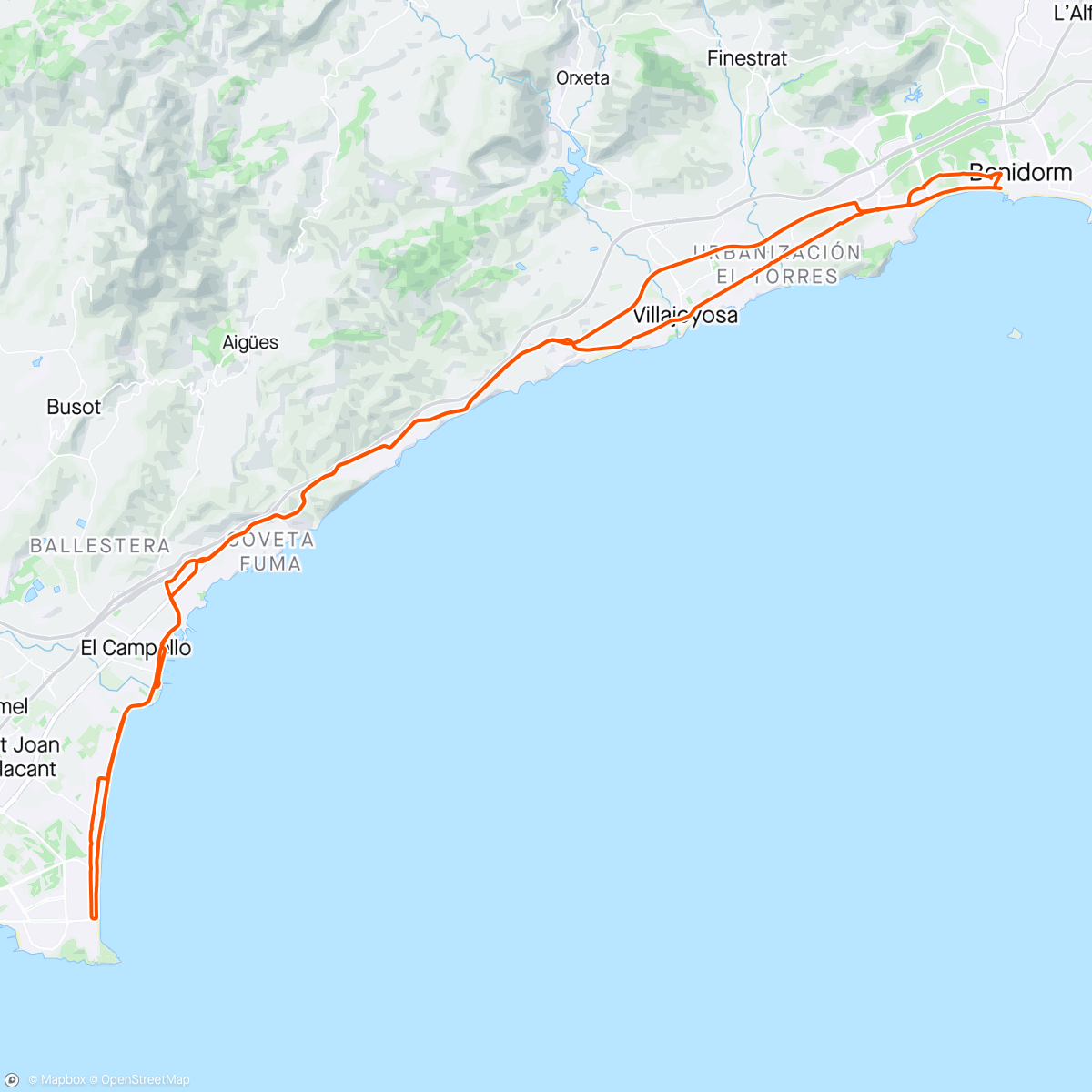 Map of the activity, En rolig tur til Alicante og retur til Benidorm