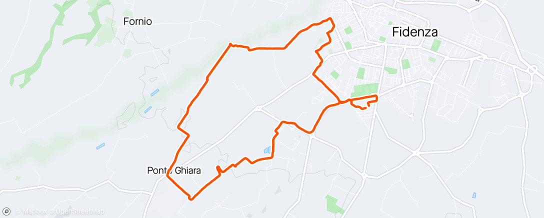 Map of the activity, Sunday evening (long) walk