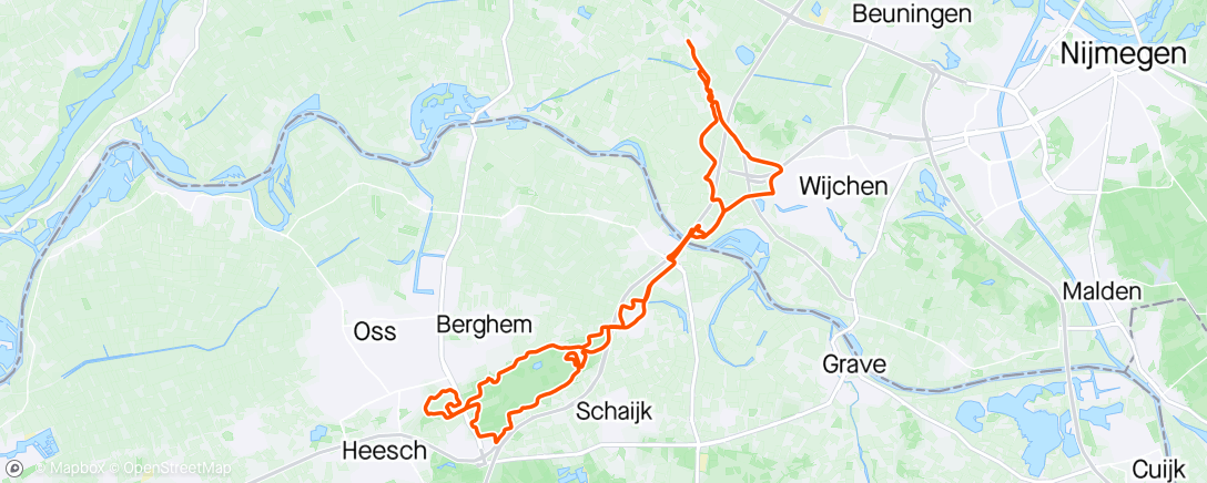 Map of the activity, Rondje Herpen met de Kettingspanners. Lekker fietsweer en de route ligt er super bij!