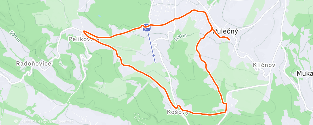 Map of the activity, Afternoon Run