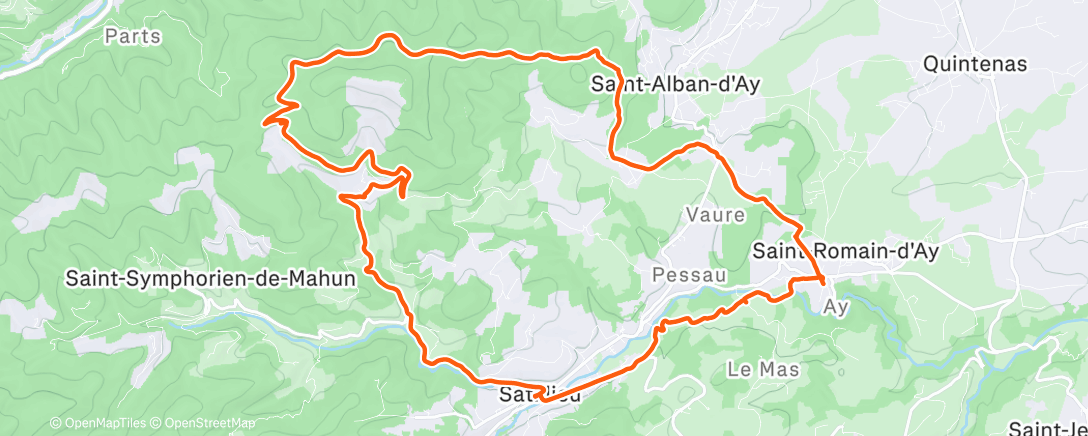Карта физической активности (Sortie VTT dans l'après-midi)