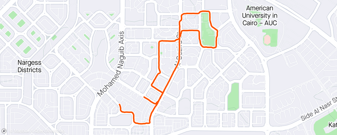 Map of the activity, Outdoor Run