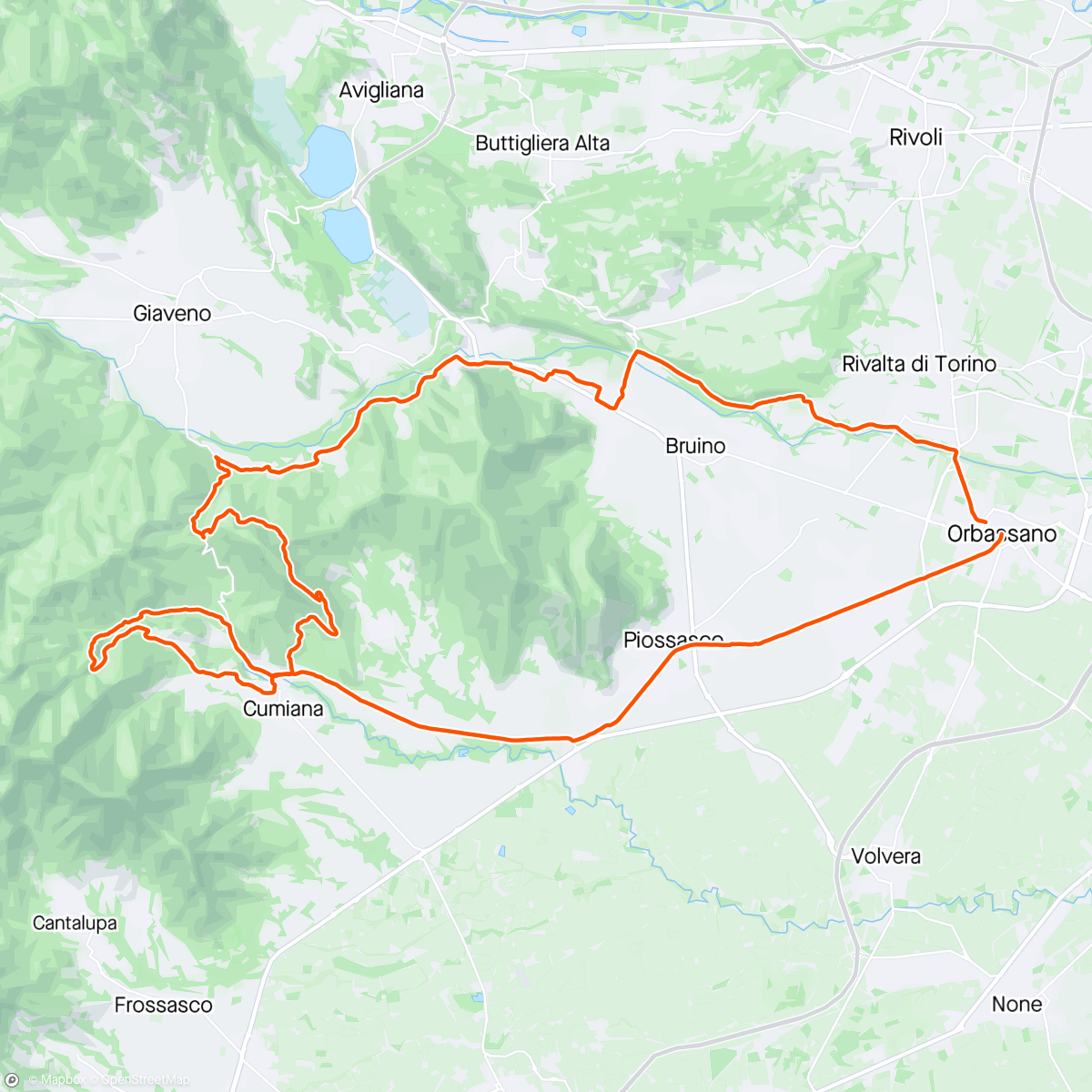 Map of the activity, Cumiana The Rock e Alpe del capitano