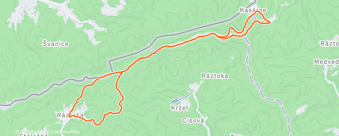 Map of the activity, Javorníckym hrebeňom rodinný výlet