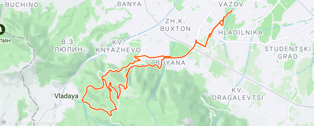 Map of the activity, Белите брези & Кривата Ride