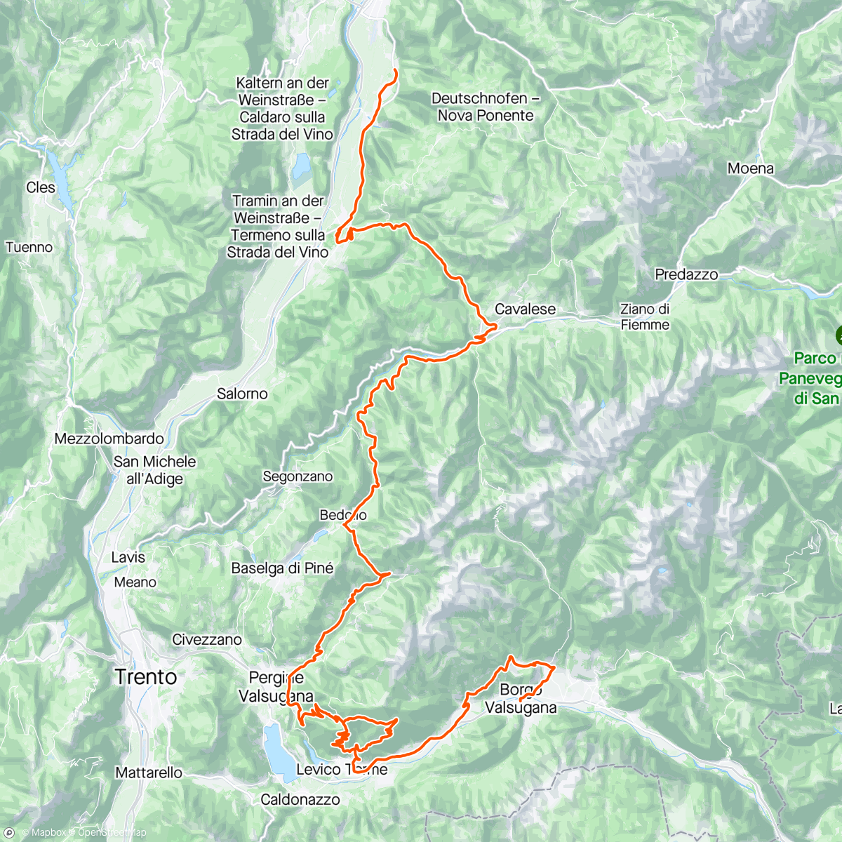 Map of the activity, Tour of the Alps stage 4
