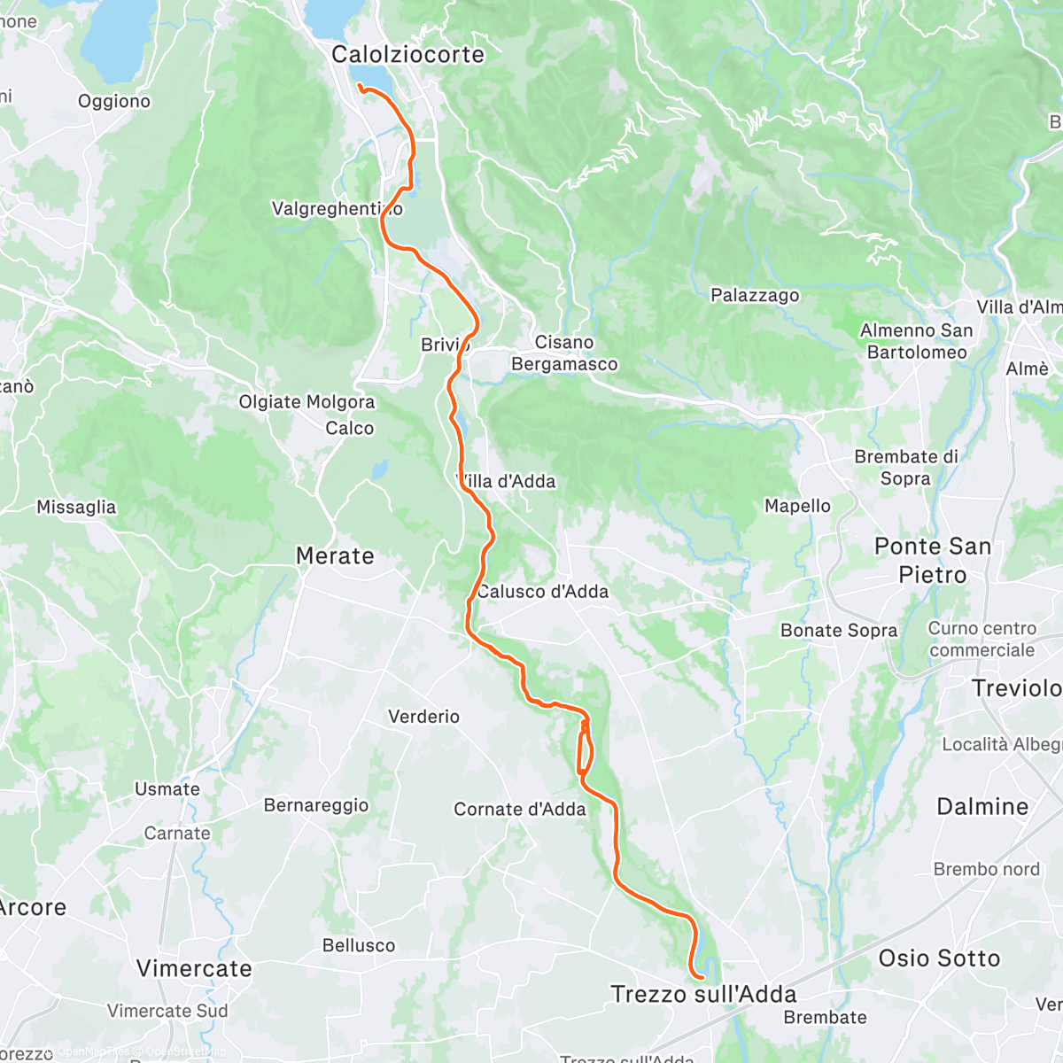 Карта физической активности (Sessione di mountain biking mattutina)