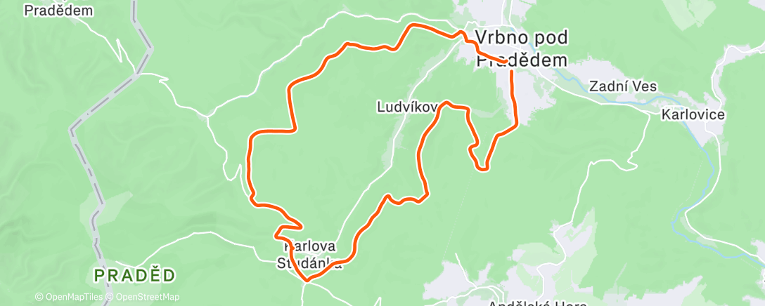 Map of the activity, Lunch Ride