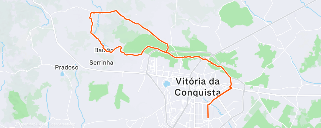 Map of the activity, Pedalada matinal