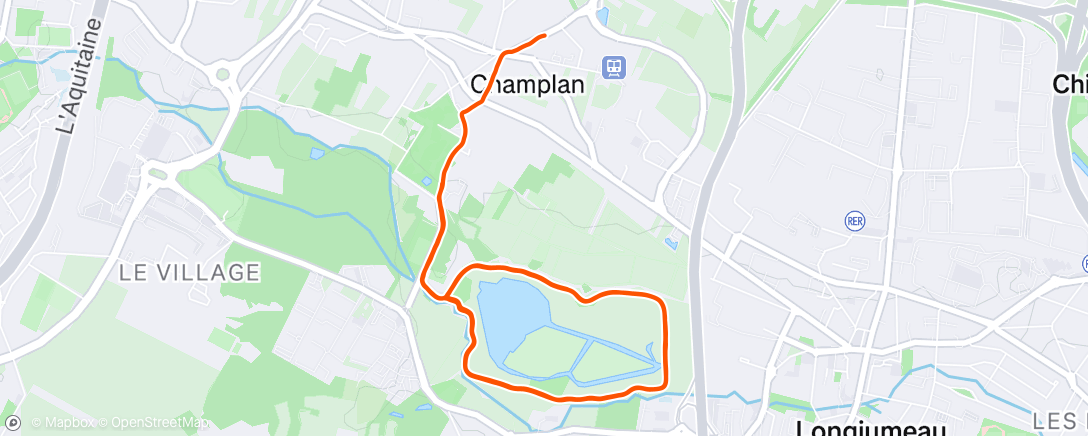 Mapa de la actividad, 4x2000 AS10 (4'08") le test ultime