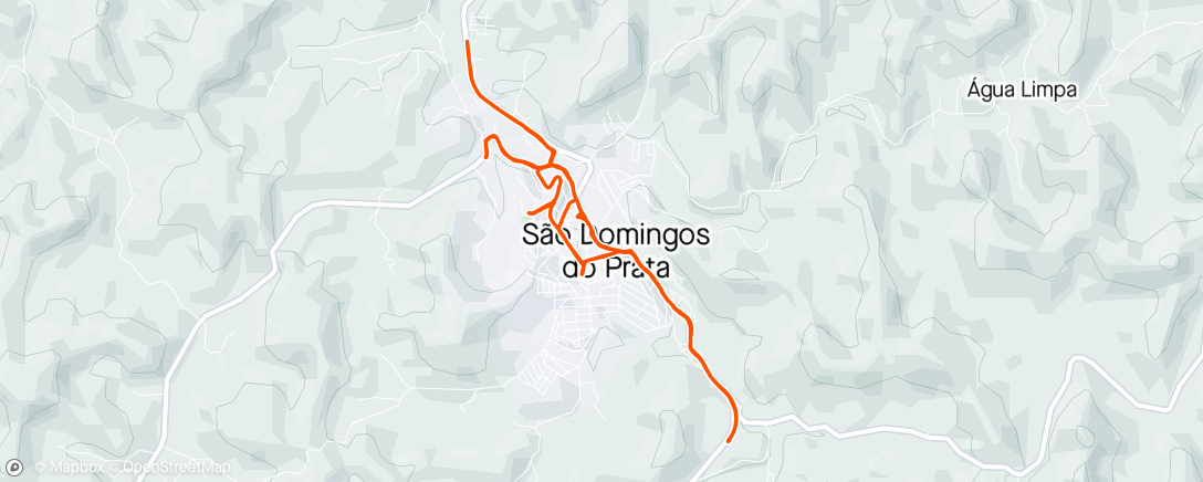 Map of the activity, Pedalada noturna