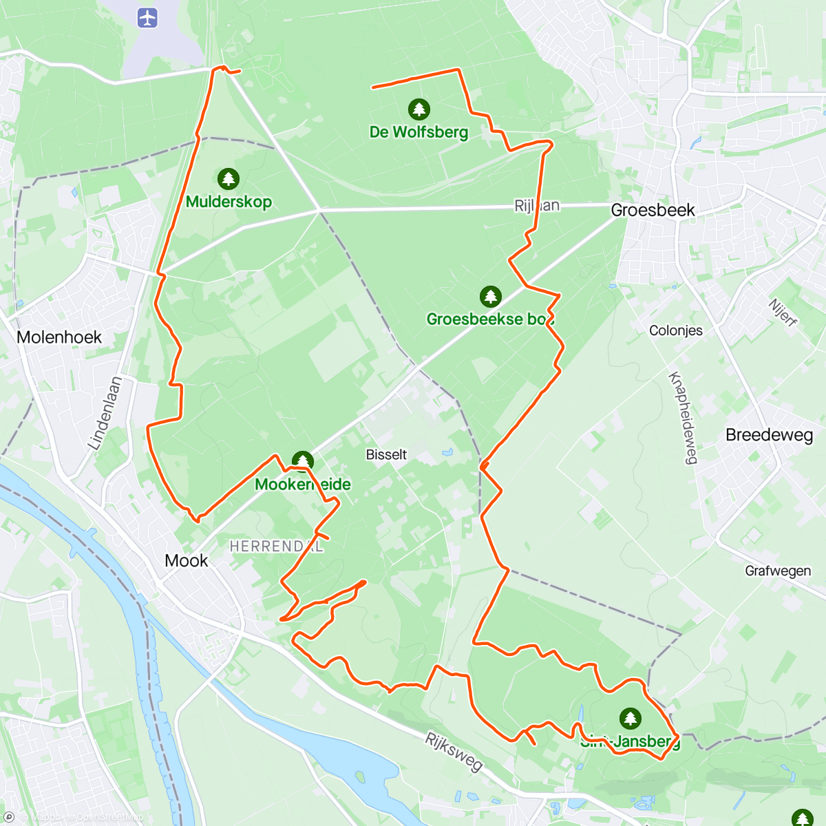 Map of the activity, Supertoffe lente trail 😁