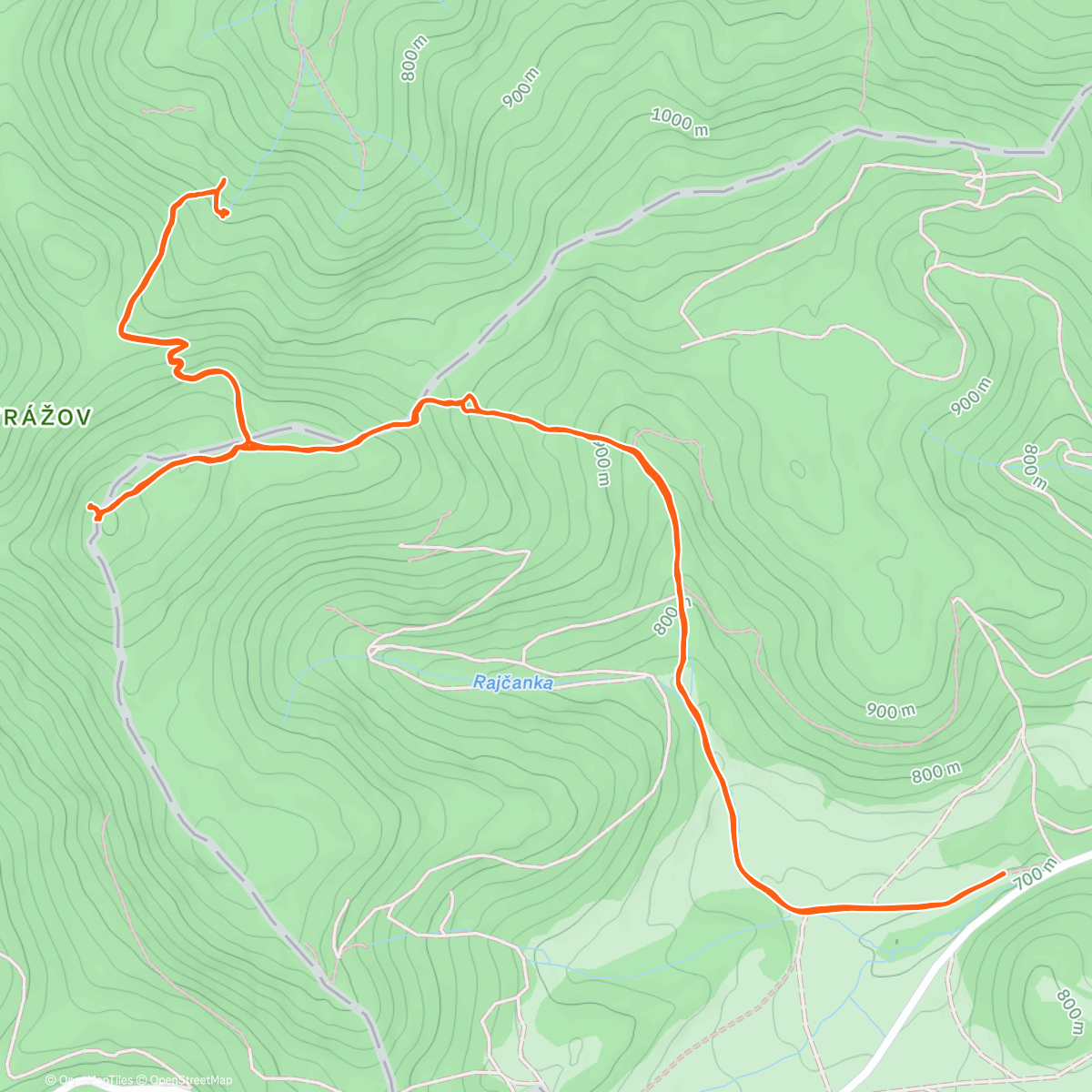 Карта физической активности (Strážovský vodopád +3 x na Strážov.)