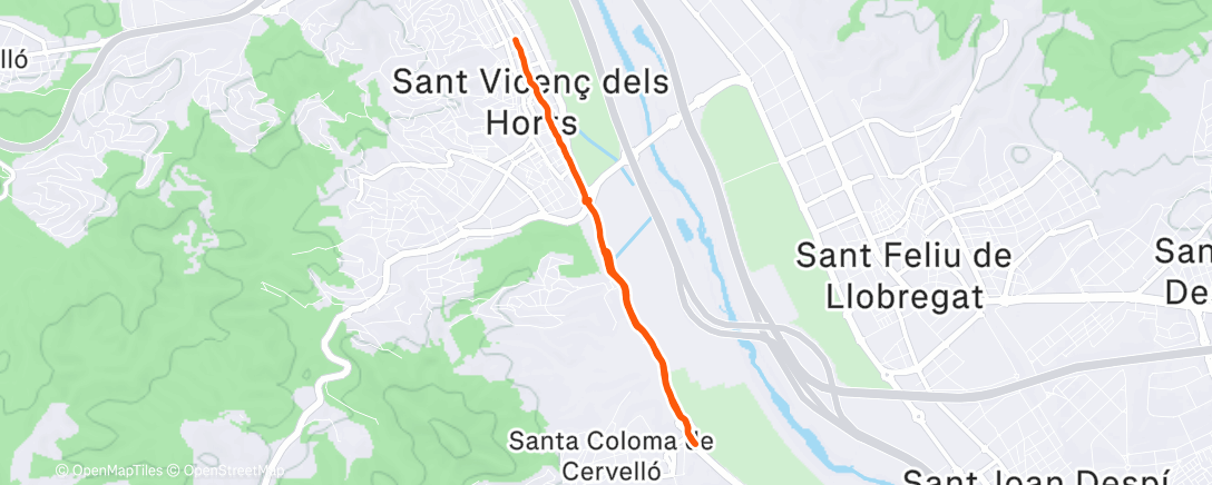 Map of the activity, Carrera de noche