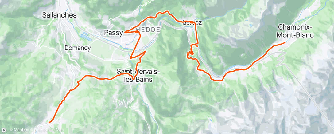 Map of the activity, Vélo du midi à megeve 🥰