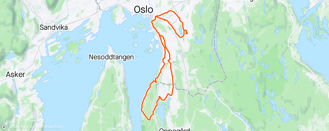 Map of the activity, Oslo Dawn Patrol - sure I’m ready for a little bit of snow on the way home edition