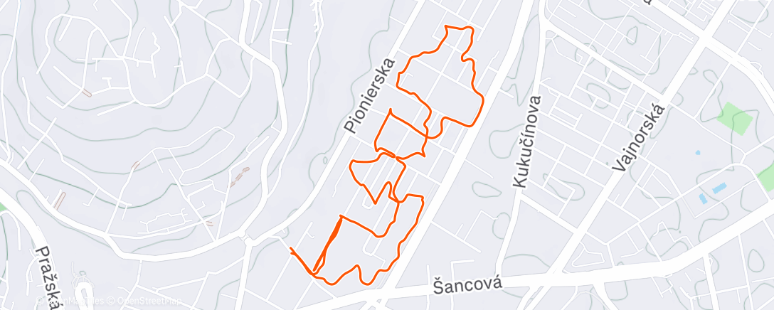 Map of the activity, Mikulášske preteky, Račianske mýto