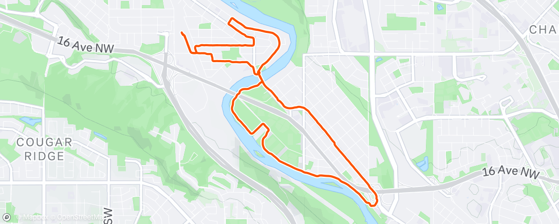 Map of the activity, Evening Run