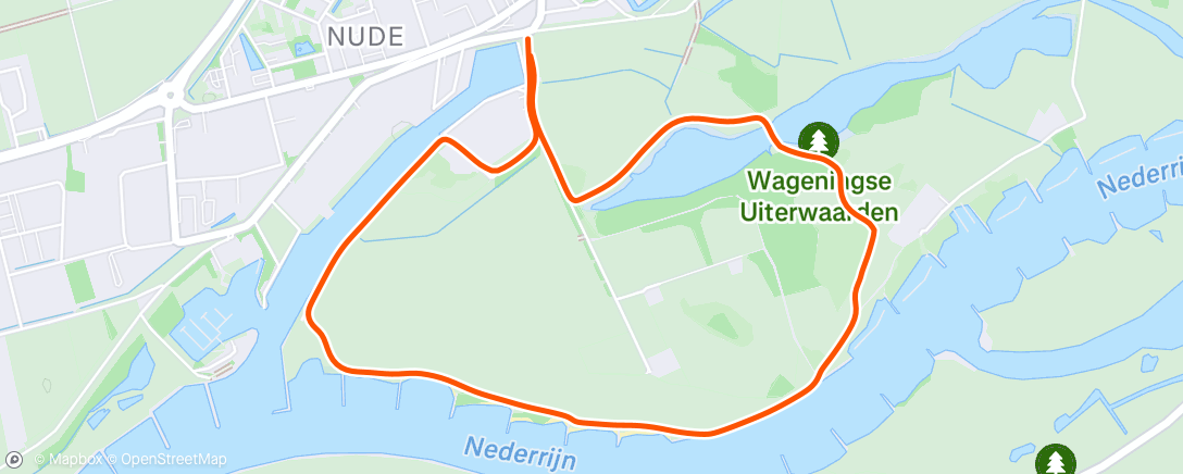 Map of the activity, Tour Uiterwaarden