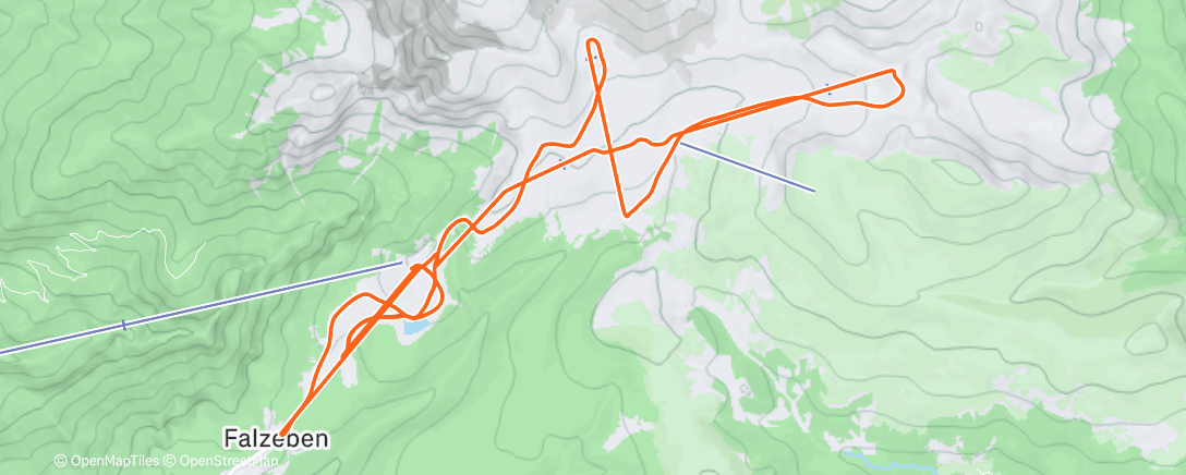 Карта физической активности (Sessione di sci alpino pomeridiana)