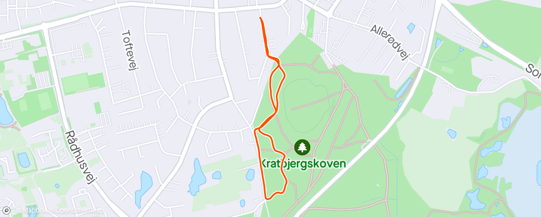 Map of the activity, Afternoon Run med 🐕