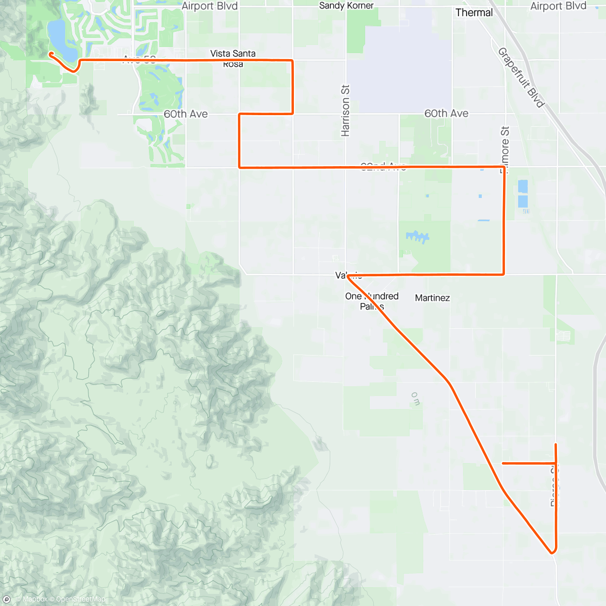 Map of the activity, ROUVY - 1/2 Indian Wells | Salton Sea - Vista Santa Rosa