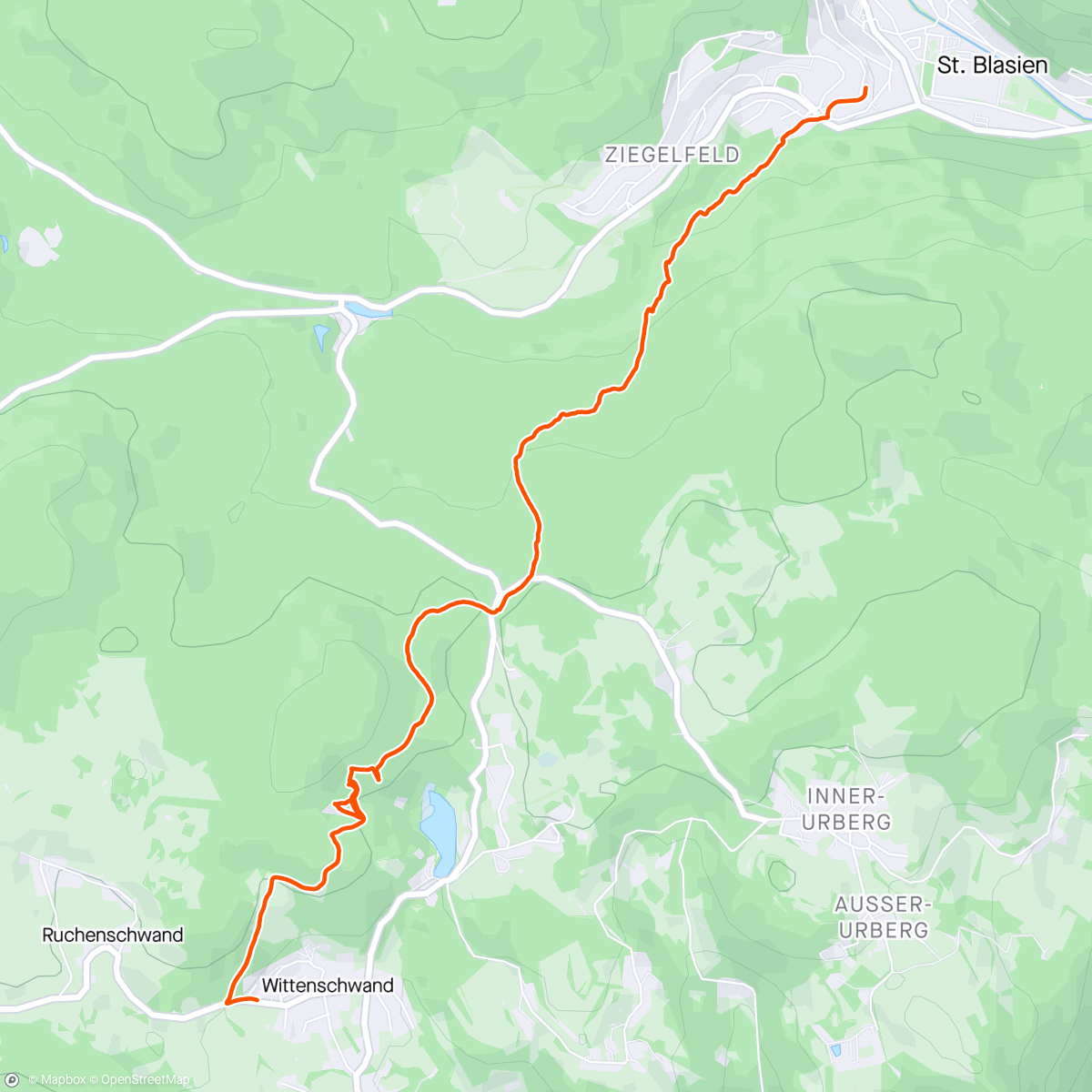 Map of the activity, Wittenschwand via Kreuzfelsen