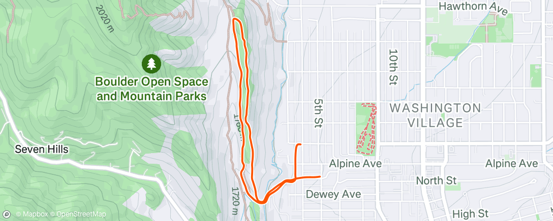 Map of the activity, Afternoon Trail Run