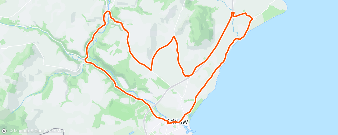 Map of the activity, Sunny, tho cool, nice spin along the sea and home