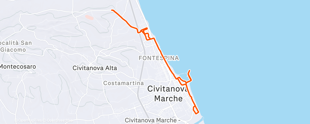 Map of the activity, Corsa dell'ora di pranzo