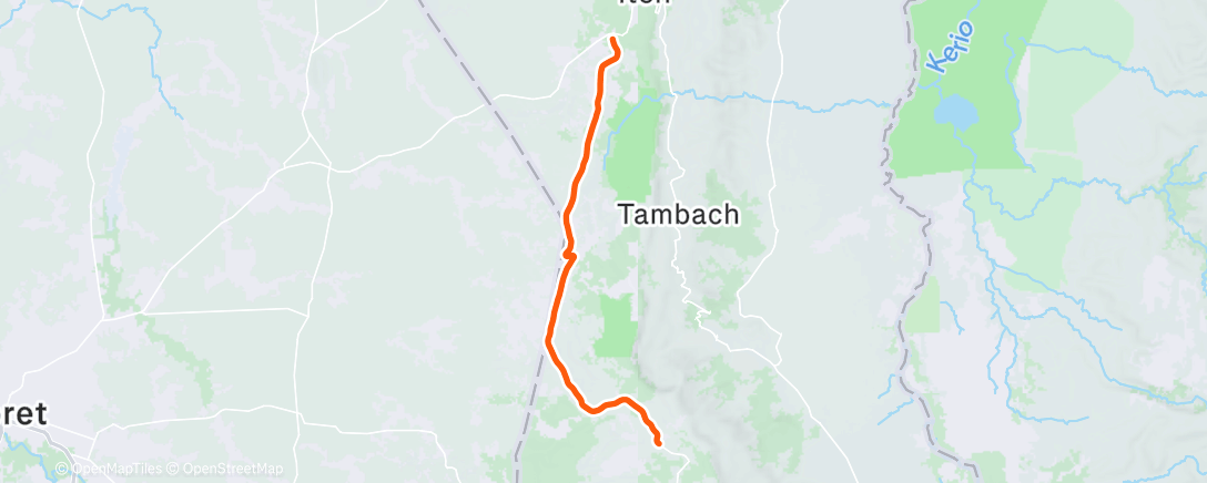 Map of the activity, The famous uphillrun