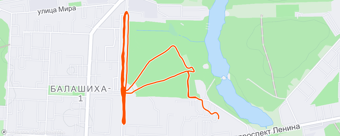 Map of the activity, Дневной забег