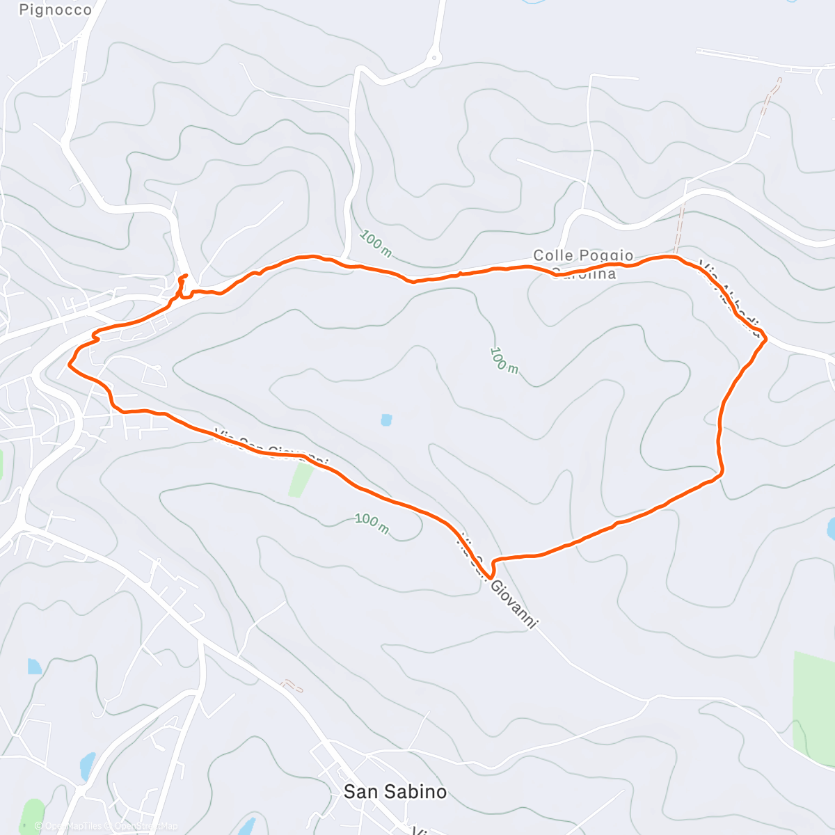 Карта физической активности (Più lungo il passo o la gamba? - Dall'oceano all'Abbadia, a via Mazzo da Omaha Beach)